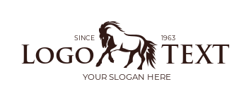 animal logo template stallion with tail