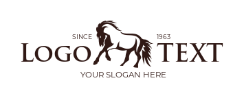 horse ranch logo template stallion with tail