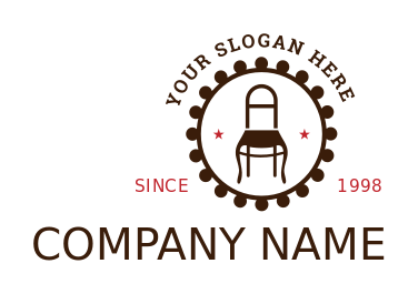 home decor logo chair in circle