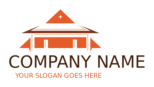 construction logo triangle with table in front