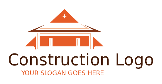 construction logo triangle with table in front