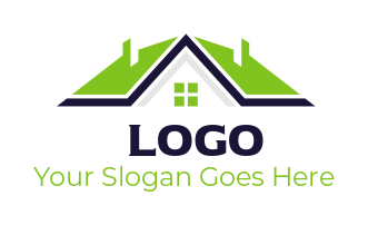 roofing company logo gable roof with chimney
