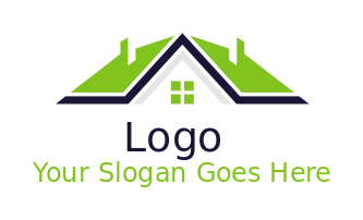 roofing company logo gable roof with chimney