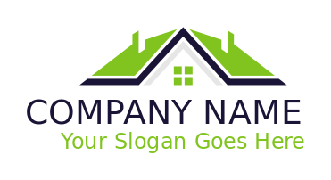 roofing company logo gable roof with chimney