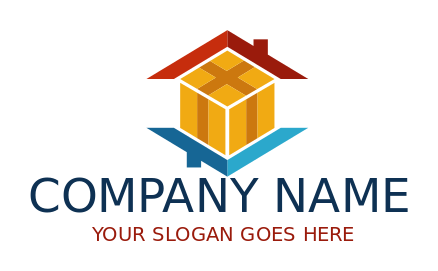 movers logo icon gable roofs above and below box