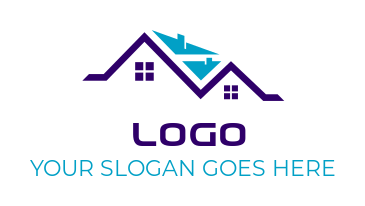 real estate logo roofing of houses with windows