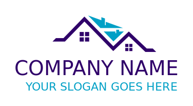 real estate logo roofing of houses with windows
