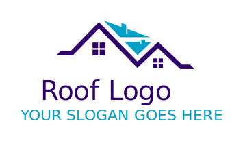 real estate logo roofing of houses with windows