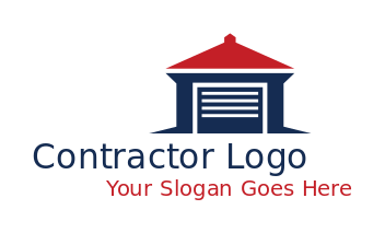 construction logo garage door with gable roof