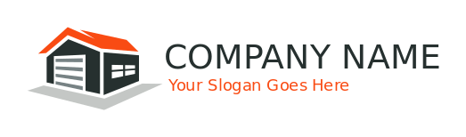 construction logo garage with windows gable roof