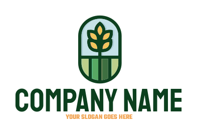 agriculture logo online plant in capsule