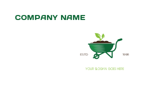 landscaping logo wheelbarrow with dirt and plant