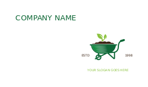 landscaping logo wheelbarrow with dirt and plant