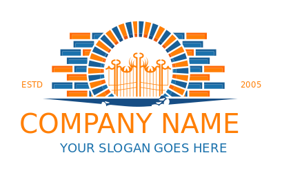 home improvement logo gate in circular marble