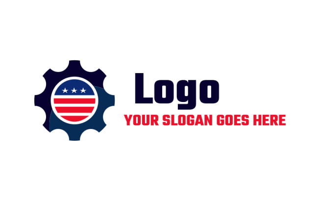 gear merged with American flag engineering association logo 