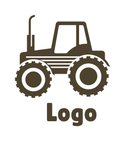 agriculture logo tractor with gear wheels
