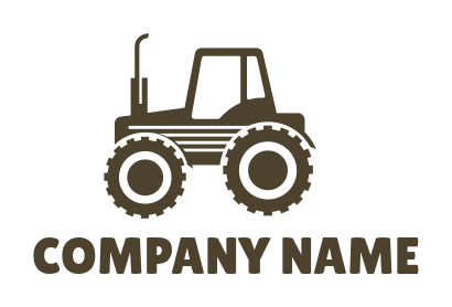 agriculture logo tractor with gear wheels