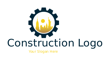 gear with New York City skyline and sun