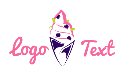 restaurant logo symbol gelato cone with berries