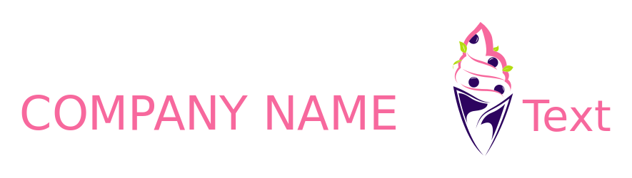 restaurant logo symbol gelato cone with berries