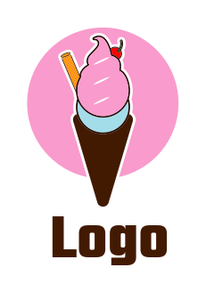 restaurant logo gelato cone with cherry wafer