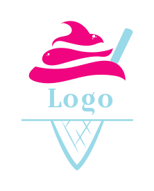restaurant logo maker gelato swirls on cone