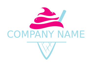 restaurant logo maker gelato swirls on cone