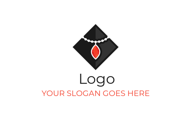 design a jewelry logo ruby gem necklace on rhombus