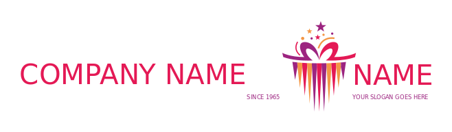 gift shop logo template bow with stars