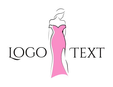 fashion boutique logo maker girl in a pink dress