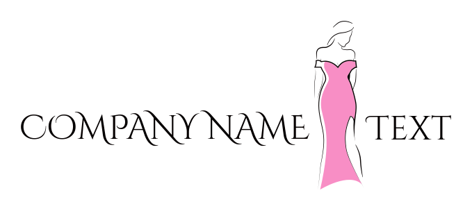 fashion boutique logo maker girl in a pink dress