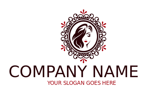 fashion logo girl in mirror with ornaments