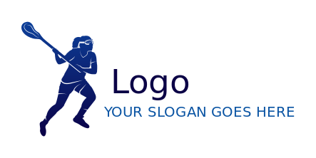 sports logo icon girl swings lacrosse stick