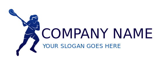 sports logo icon girl swings lacrosse stick