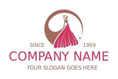 glamorous woman in formal dress logo software