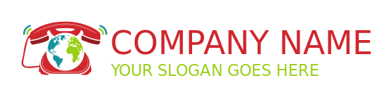 communication logo globe in vintage phone