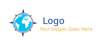 tour guide logo globe merged with compass