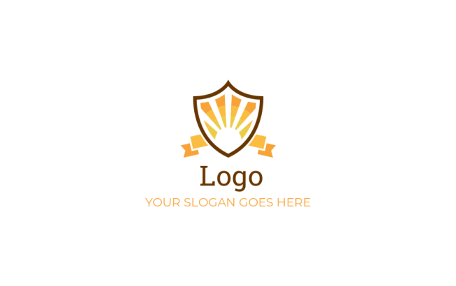 education logo maker glow sun in shield - logodesign.net