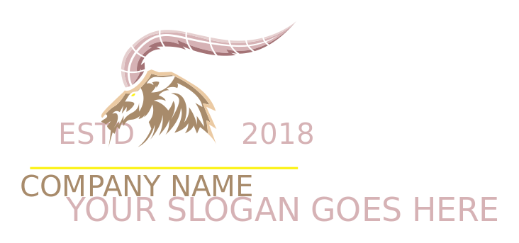 animal logo side profile goat head long horns