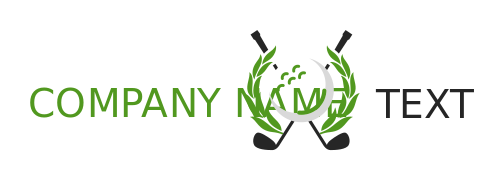 sports logo golf ball with crossed clubs