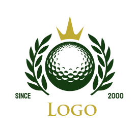 Golf ball with crown with wheat stalks around