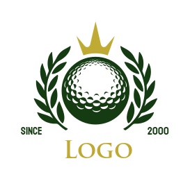 sports logo maker golf ball with crown 