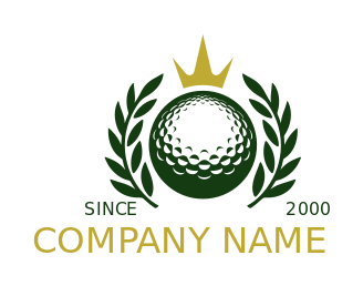 golf tournament logo maker ball with crown 