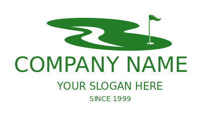 Golf course and flag pole