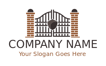 construction logo gothic gate shield pillars