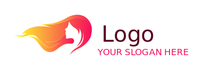 cosmetology school logo gradient girl