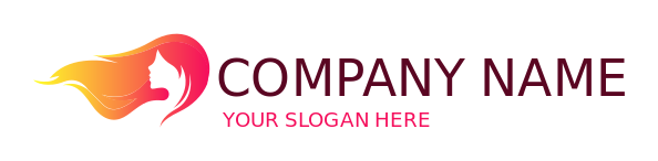 cosmetology school logo gradient girl