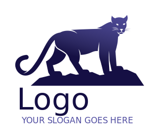 animal logo gradient panther standing on rocks