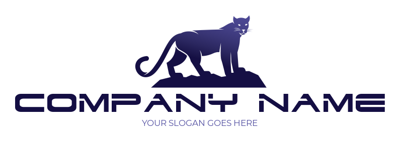 animal logo gradient panther standing on rocks