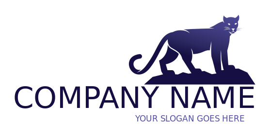 animal logo gradient panther standing on rocks